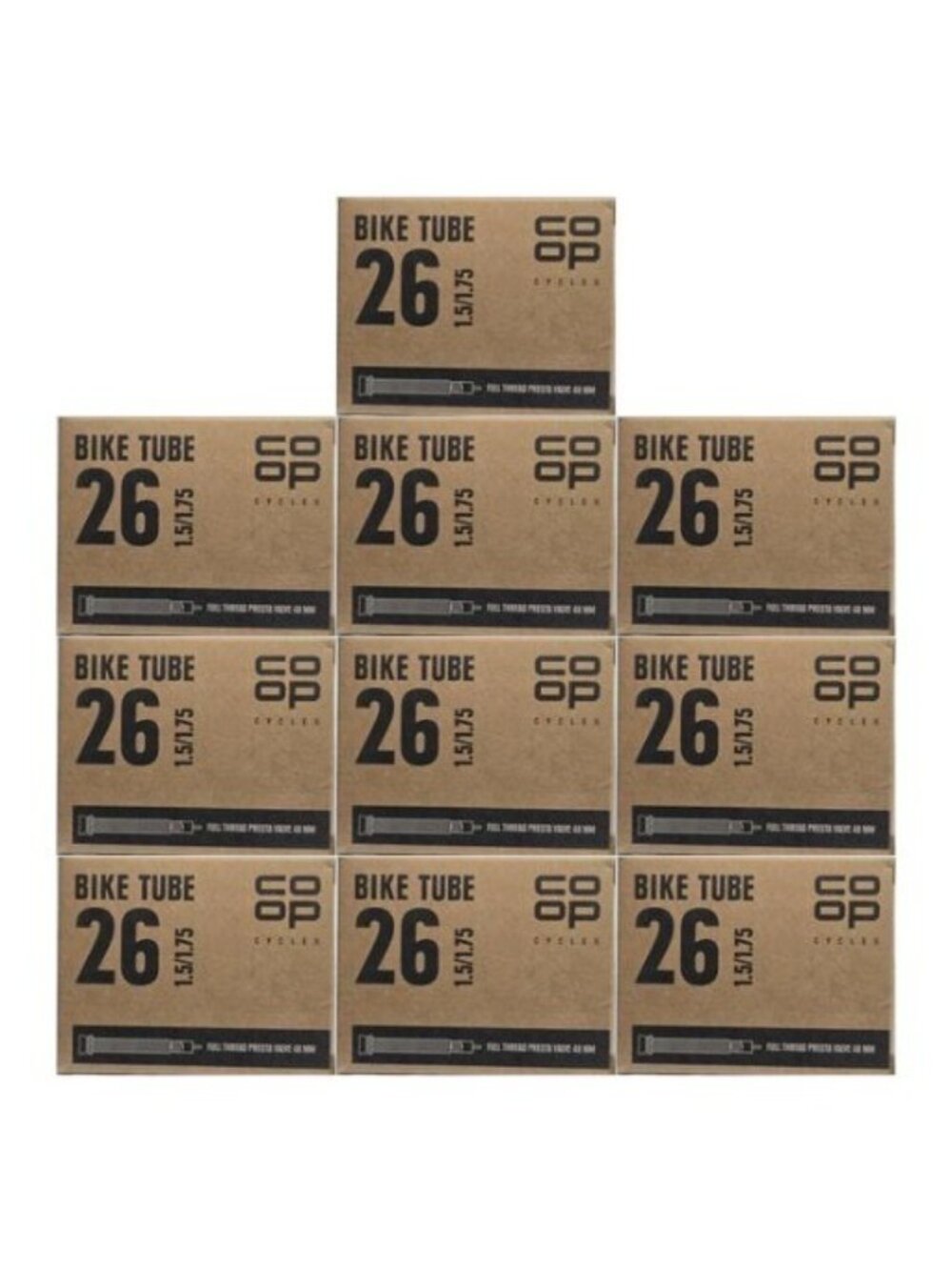 10-Pack Co-op Cycles Mountain Bike Inner Tube 26" x 1.5/1.75 Presta Valve 48mm